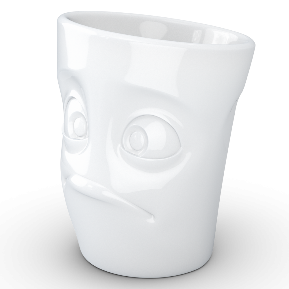 FiftyEight Henkelbecher Mug Verdutzt weiss